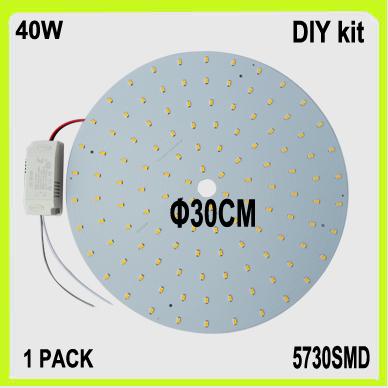 DIY install 40W LED down light kits LED disc dia30cm warm white cool white round led panel surface mounted circular tube