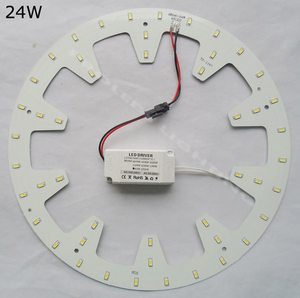 Replace 50W fluorescent tube DIY round 24W LED Down light kits panel PCB led disc techo 2D circular tube 120V 220V 230V 240V