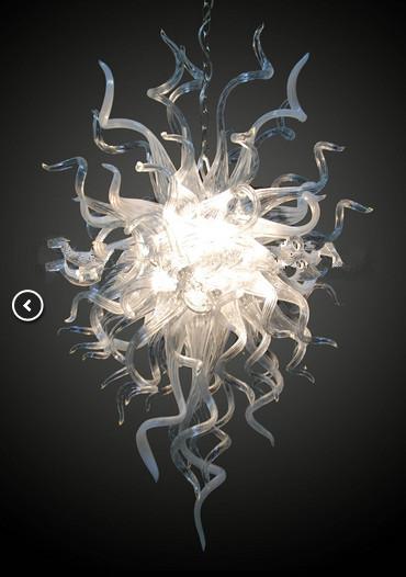 Small Size Hand Blown Glass Chandelier Lighting Clear and White Porch Light Creative Hallway Lamp Crystal