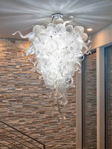 Excellent Light Hotel Design Newest China Factory Modern LED Light Source New Clear Chihully Murano Glass Chandelier