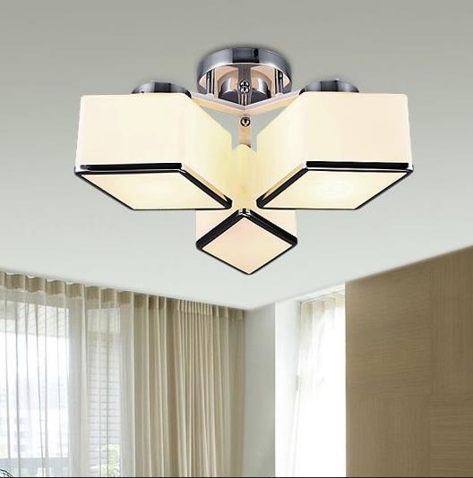 Ceiling lights Mirror stainless steel ceiling plate Milk white glass lampshade International E27 Screw mouth 3, 5, 7 available