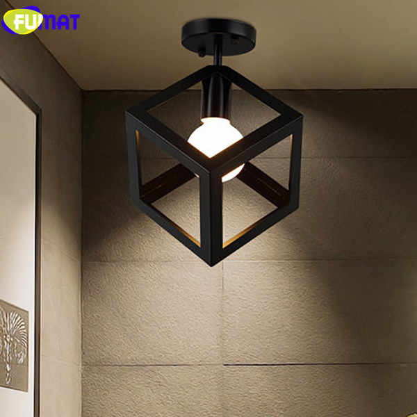 FUMAT Square Triangle Ceiling Light LED Iron Industrial Light Fixture Hallway Aisle Balcony Ceiling Lamp