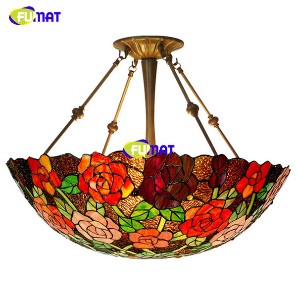 FUMAT led ceiling lamp led light lustre rose lampshade living room ceiling light for bedroom restaurant dining room-24 inches