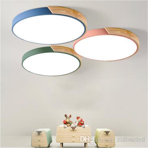 Multicolour Modern Led Ceiling light Super Thin 5cm Solid wood ceiling lamps for living room Bedroom Kitchen Lighting device