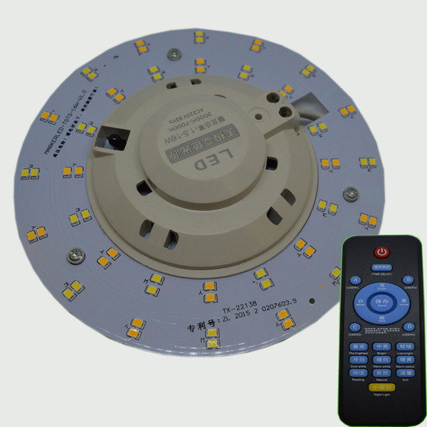 [HangYue] wholesale DIY led ceiling lamp PCB round 220v remote control 3color Dimmable light source lighting With the remote contro