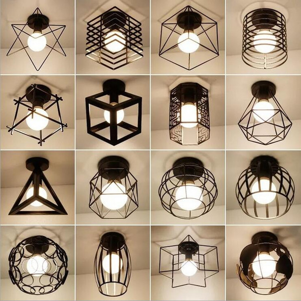 Vintage Ceiling Lamp For Living Room Bedroom Nordic Wrought Iron Retro Corridor Aisle For Living Room Bar Ceiling Light