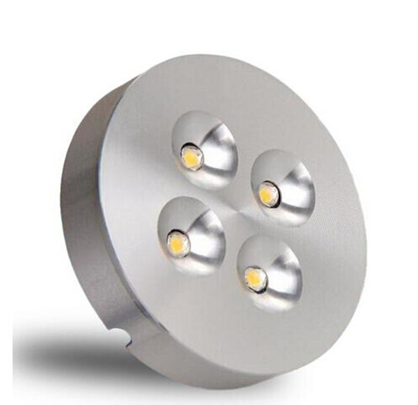 Factory Wholesale 4W Silvery Dimmable LED Puck Light Warm Natural Cool White LED Under Cabinet Lights For Home/Commercial LED Puck Lights