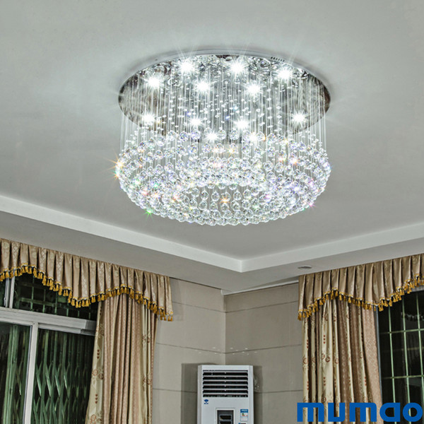 New Round LED Crystal Ceiling Light For Living Room Indoor Lamp Luminaria Home Decoration Crystalline Chandeliers Lights Modern Cristal