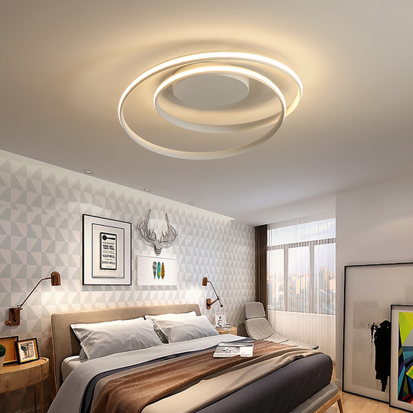 Modern Chandelier Lighting led for Living Bedroom Living room home decor light with remote control White Black Chandeliers
