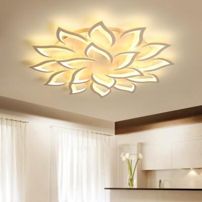 Modern LED Chandeliers For Living Room Bedroom Dining Room White Finished Chandelier Lights Home lighting Fixtures AC110V AC220V