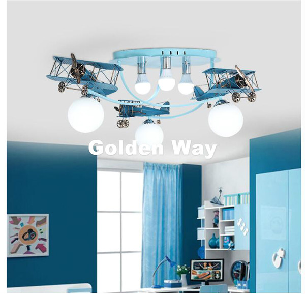 Free Shipping Children Ceiling lamp Kids Cartoon Plane Design Decoration Ceiling Light E27 Light Source D85cm Remote Controller