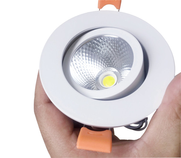 10pcs/lots 2.5inch DC 12V 5w COB epistar led , led ceiling/puck light,led spotlight, dimmable ,White shell.