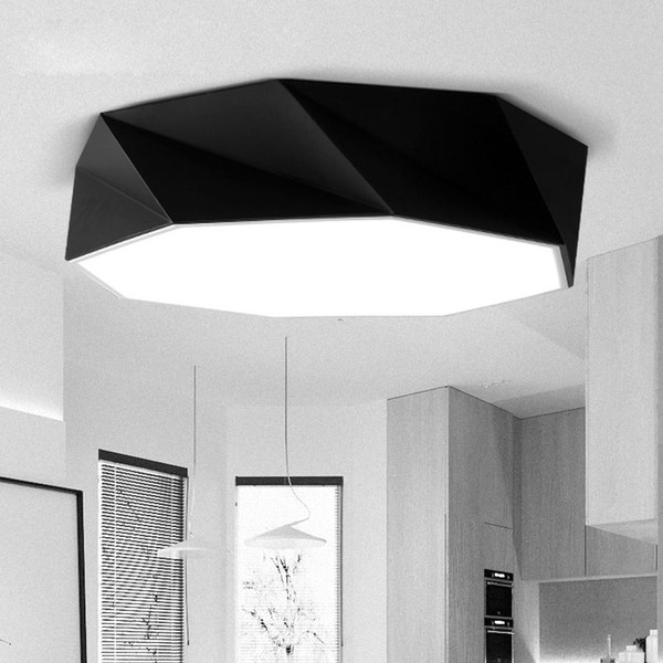 Creative Geometric LED Ceiling Light Modern Living Room/bedroom Indoor Home Ceiling Lampara Black/white