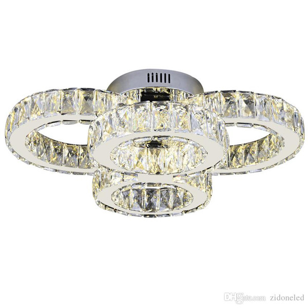 Modern Round Crystal LED Ceiling Lights 4 Circle Rings Cristals Surface Mounted Indoor Ceiling lamp Fixtures for living room bedroom