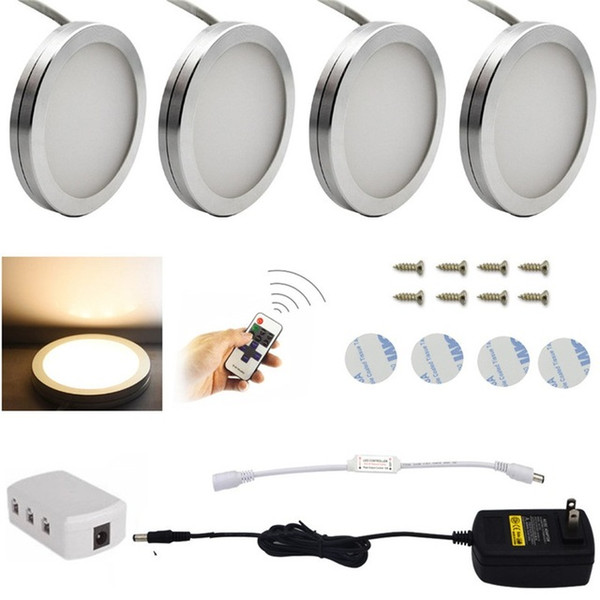 3/4/6 PCS LED Under Cabinet Light 12 LEDs Remote Control Dimmable Kitchen Lights wardrobe bar lamp night lamps home Decoration