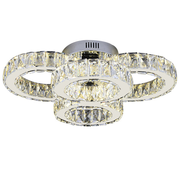 Modern Round Crystal LED Ceiling Lights 4 Circle Rings Cristals Surface Mounted Indoor Ceiling lamp Fixtures for living room bedroom