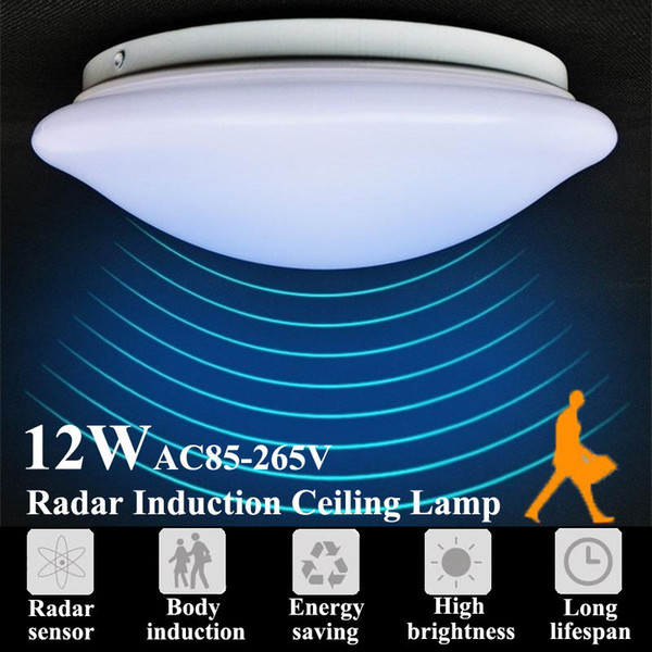 LED Ceiling Lights Energy Saving Lighting Human Motion Radar Sensors Induction Lamp with CE Driver for Aisle Stairs Corridor Carbarn Garage