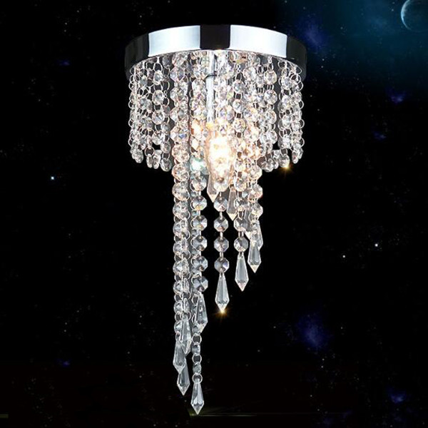 Crystal Chandelier Light Led Ceiling Lamp Fixture Clear Crystal Lustre Lamp for Aisle Stair Hallway Corridor Porch Light