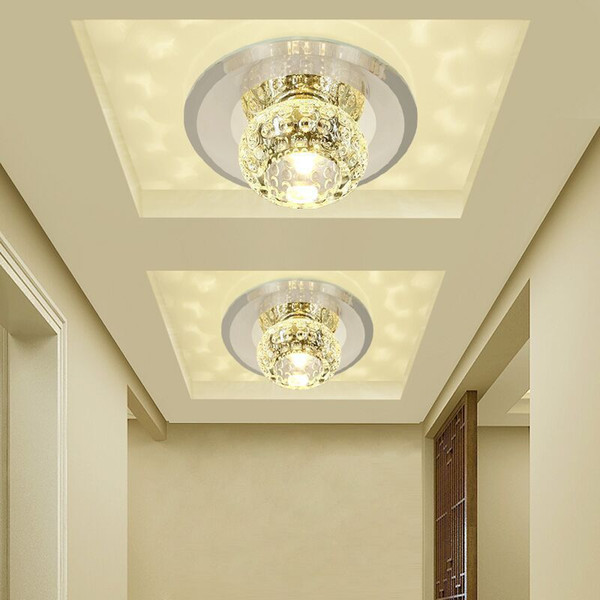 Crystal Modern 3W 5W Aisle LED ceiling lamp living room crystal corridor spotlights aisle Ceiling lights LED Ceiling Lights chandelier light