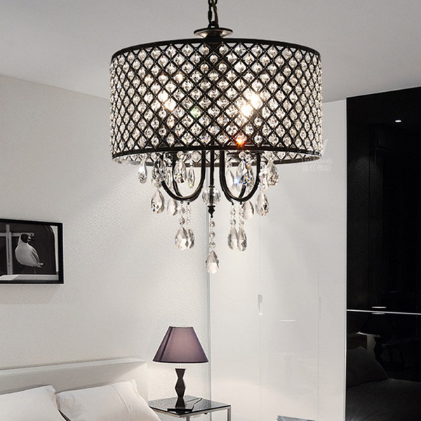 Nordic American crystal chandelier pendant lighting chain chandelier lighting iron art Living room, dining room, bedroom light Modern