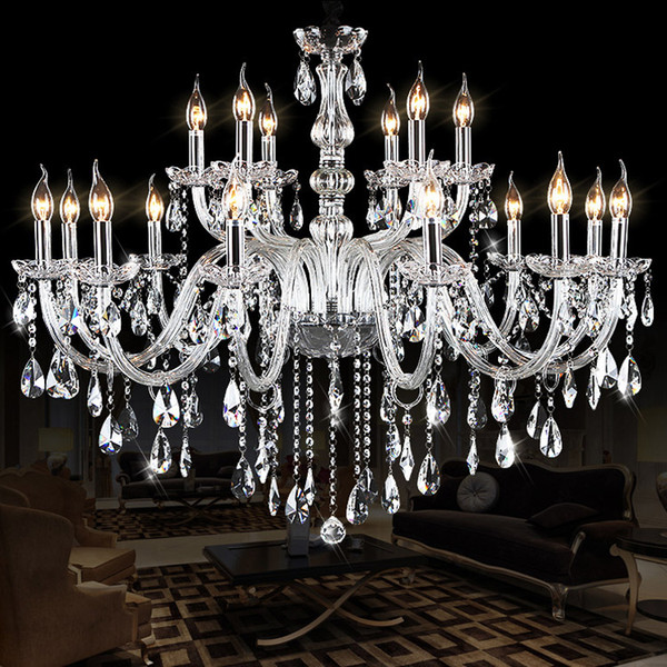 Noble Luxurious Export K9 Clear Crystal Chandelier white chandelier vintage crystal chandelier iron Optional Lustres De Cristal Chandeliers