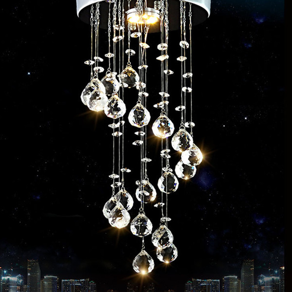 Modern crystal chandelier lighting new modern crystal lights Spiral Drop crystal chandeliers Stair Lights for Staircase