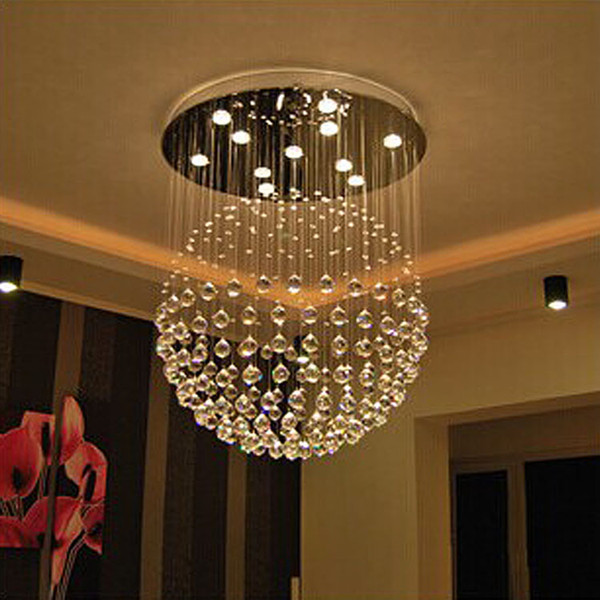 New Modern LED K9 Ball Crystal Chandeliers foyer crystal chandelier LED pendant lights living room light Chandelier Clear Ball Ceiling Light