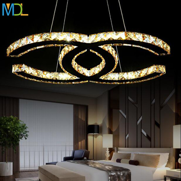 15w 18w 35w 48W LED crystal chandeliers modern led pendant light silver amber flush mount ceiling light fixtures for living room AC110-240V