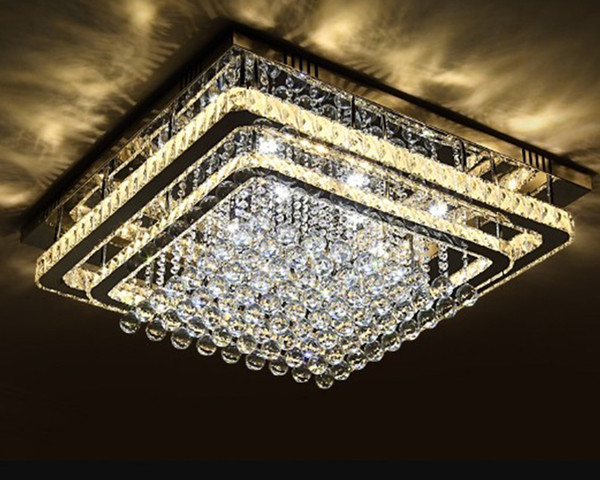 Hot Sale Fashion Crystal Ceiling Light LED Foyer Ceiling Lamp Modern Bedroom Restaurant Pendant Lighting Living Room Chandeliers LLFA