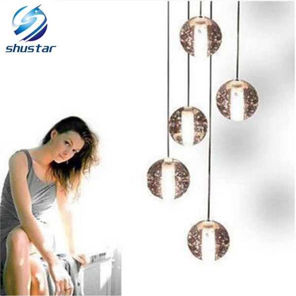 Meteor show LED Crystal Glass roundness Chandeliers Pendant Lights for Stairs Duplex Hotel Hall Mall with LED G4 lamps DIY Ceiling Lighting