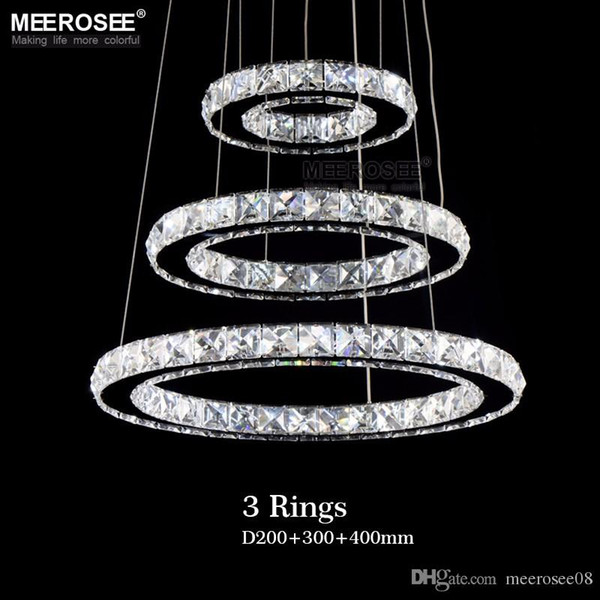 Hot sale Diamond Ring LED Crystal Pendant Light Modern LED Lighting Circles Hanging Lamp 100% Guarantee Lustres Luminaire