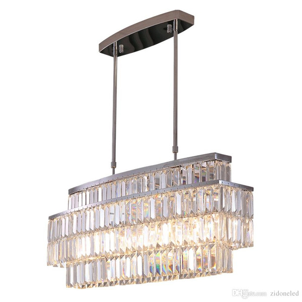 Modern Crystal Chandelier Rectangle Chandeliers Lighting Fixtures Luxurious led pendant Lighting Fixtures for dining room