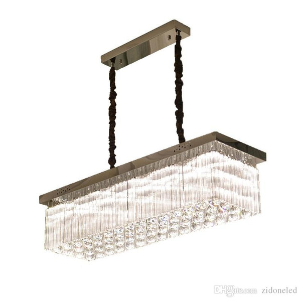 Luxury Modern Crystal Chandelier For Dining Room Rectangle Kitchen Island Hanging Crystal Lamps