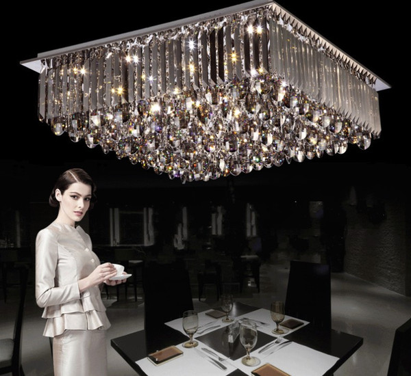 New Design ! Modern Brilliant Generous LED Segmented Dimmable Chandeliers Ceiling Light Fixture Indoor Crystal Ceiling Lamps Lighting LLFA