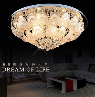 Modern Round Crystal Chandeliers D100cm Flush Mount Ceiling Lamp E14 Led Stainless Steel Lustre Hanging Lights Fixtures Indoor Lighting