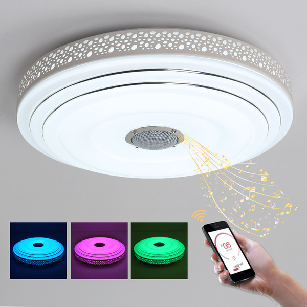 BULE TIME Music Lamp Modern LED Chandelier Lustres With Bluetooth Control Color Changing Ceiling Chandeliers Lighting Fixture