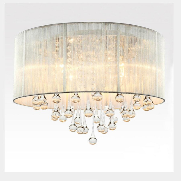 Fashion led black /silvery Chandeliers bedroom led lamp fabric Chandelier led lustre light E14 Chandeliers For AC 90--260V