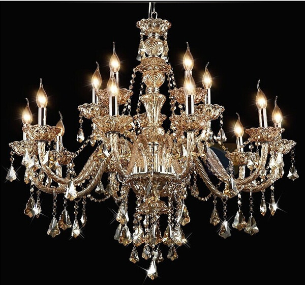 Modern Crystal Chandelier Home Lighting Champagne Chandeliers and Pendants Living Room Indoor Lamp D950mm H850mm Free Shipping