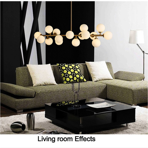 Free Shipping Moden art pendant light gold/black magic bean led lamp living dining room shop led striplight glass pendant lamp fixtures