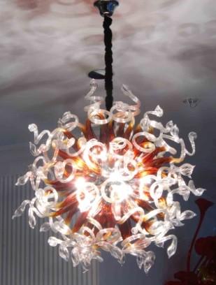 Modern Stained Glass Chandelier Light Energay Saving Light Source Dale Chihuly Style Hand Blown Glass Led Ceiling