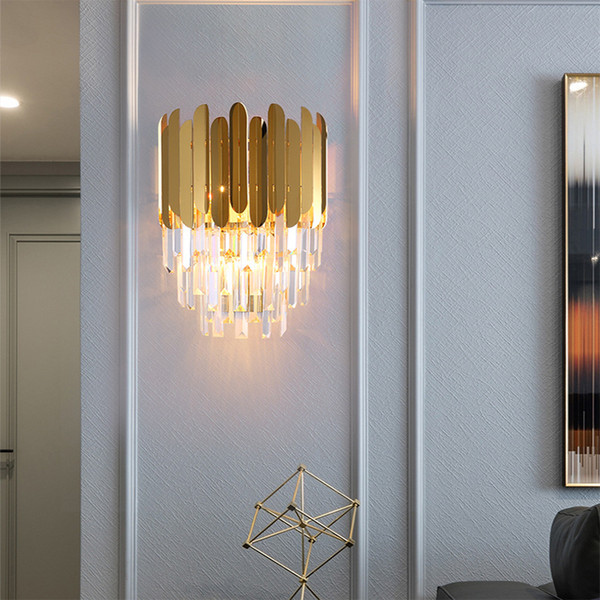 Modern LED Wall Sconce Lamp Luxury Gold Wall Light Fixtures Bedside Living Room Wall Lamps 110V/220V Lighting Fixture