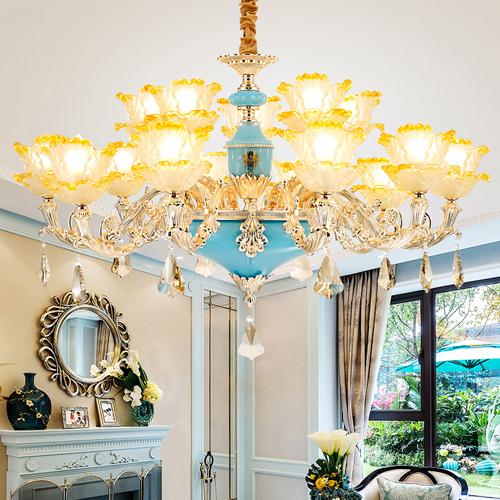 Crystal chandeliers European French luxury royal retro pastoral led crystal chandelier led pendant lights for hotel villa home decoration