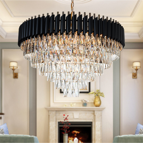 Good Quality K9 Crystal Chandelier Suspension Lighting Luminaires Hanging Lustre for Restaurant Crystal American Style Lamp