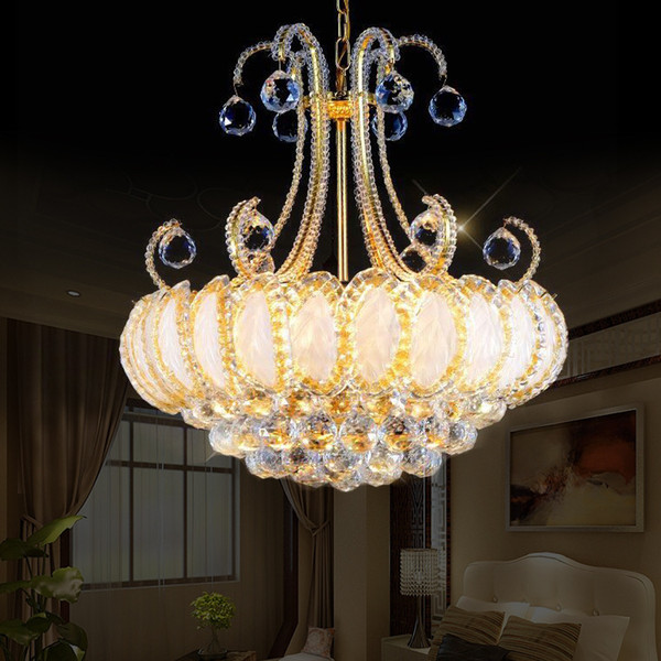 Luxury Vintage K9 Crystal Chandelier Traditional Gold Chandelier Lighting bohemian crystal chandelier Hanging lamps for Hotel Living room