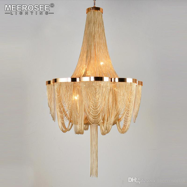 French Empire Chandelier Post Chain Aluminum Suspension Light Hanging Drop Lustre for Living room Hotel Project Lights