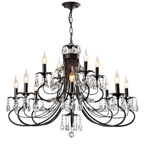 American crystal chandelier lights Nordic country living room bedroom lamps retro new personality creative wrought iron restaurant lightings