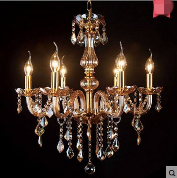 Golden Luxury Crystal Chandelier Lighting European style Candle Pendant Lights 6/8/ Arm Living room Restaurant Hotel Lighting Fixture