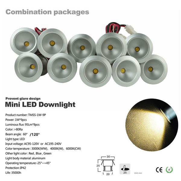 4set round ceiling spot light Mini 1W*9pcs/set mini downlight led 60D 120D Mini led ceiling lamp spotlight led with Dimmable driver CEROHS