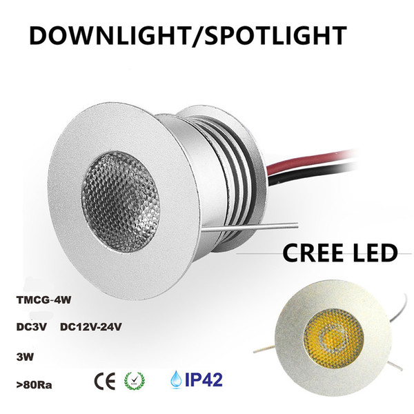 36pcs Round Mini Kitchen LED Under Cabinet Light Lamp 3W 3V 12V 24V CREE LED Recessed Ceiling Spot light Kit Display Showcase Lighting