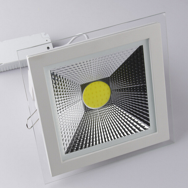 Factory Wholesale price Hot sale 9W 15W 18W Square LED COB Panel Light AC85-265V LED Downlight Recessed Glass COB DownLight AC85-265V